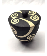 5&quot; Pottery Apothecary Jar Canister Storage Container &amp; Lid By Amy Heart ... - $24.18