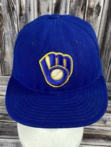New Era 59fifty Milwaukee Brewers Old Logo Blue &amp; Yellow Fitted Hat - Si... - £11.52 GBP