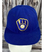 New Era 59fifty Milwaukee Brewers Old Logo Blue &amp; Yellow Fitted Hat - Si... - £11.61 GBP