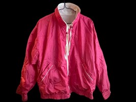 Vintage 80s Women’s Bradlees Size Medium Nylon Pink Windbreaker Band Wai... - $19.89