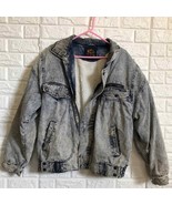 Vtg 90s Cianno 1997 Team of The Art Acid Wash Bleach Wash Denim Jacket H... - $113.72 CAD