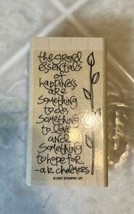 Stampin Up Sidekick Sayings Wood Rubber Stamp 2007 Grand Essentials Happiness - £7.43 GBP