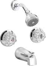 Plumb Pak EBA58WCP Showerhead and Bath Faucet, Polished Chrome - $47.99