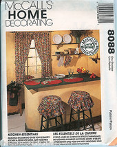 McCalls 8088 776 Country Kitchen Essentials Home Decor curtains pattern UNCUT FF - £7.94 GBP