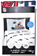 Patriots Football Microfiber 3 Piece Twin Sheet Set Fitted Flat And Pill... - $48.99
