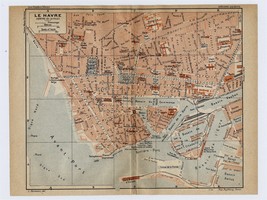 1926 Original Vintage City Map Of Le Havre / Normandy Normandie / France - £15.15 GBP