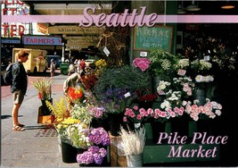Vtg Postcard Pike Place Market Seattle Washington, Unposted, Continental - £5.24 GBP