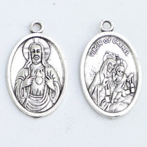 50pcs of 1 Inch Scapular Sacted Heart of Jesus and Virgin of Carmel Medal - $18.68