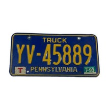 Vintage 1993 Pennsylvania License Plate Truck YV-45889 1993 sticker Man ... - £18.38 GBP