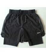 Women&#39;s Black 2 in 1 shorts by Arsuxeo Elastic Draw String Waist Pockets... - $225.80 MXN