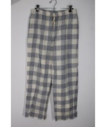 LL Bean M Gray Heather Check Cotton Flannel Plaid Pajama Sleep Pants 500215 - £20.90 GBP