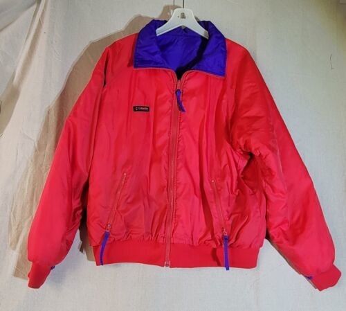 Primary image for Columbia Jacket Mens XL Red Purple Reversible Outdoors Zip Parka Coat 90s