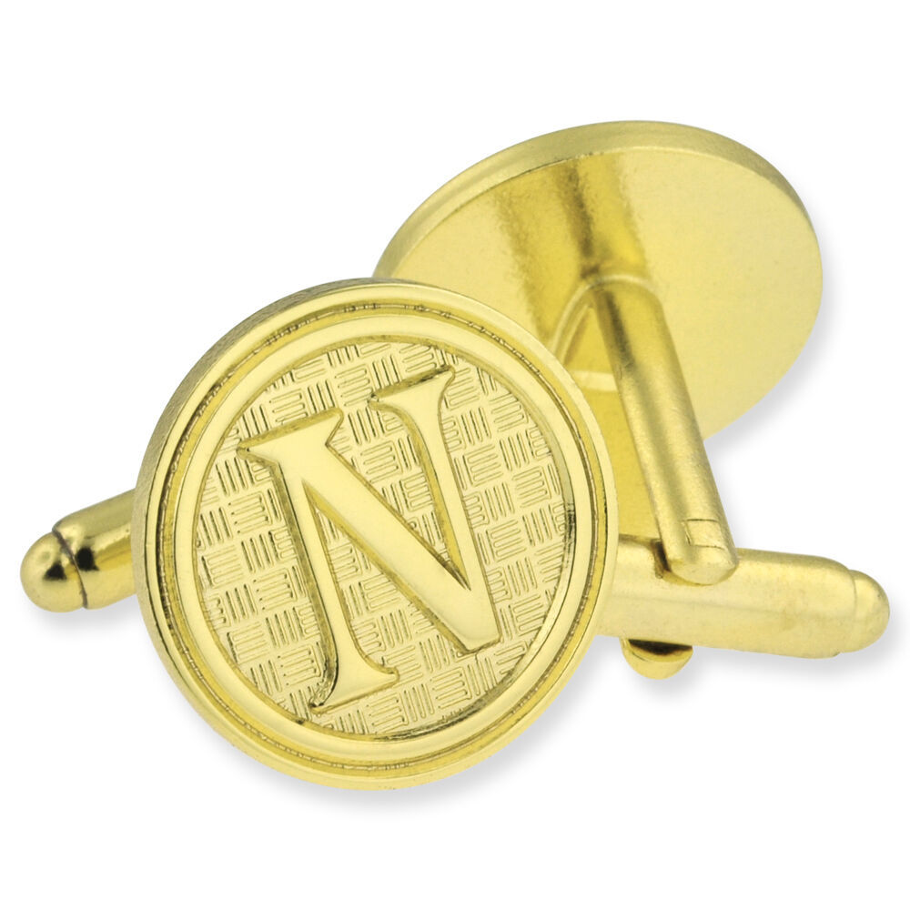 Primary image for Letter N alphabet initials Cufflink Set Gold or Silver