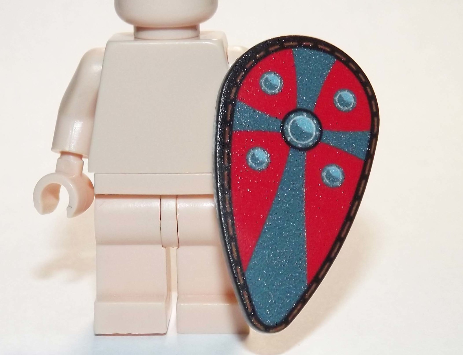 Red And Grey Horse Knight Shield For Custom Minifigures - $5.45