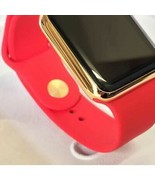 Authentic 42MM 44MM 45MM 24k Gold Pin Red Sport Band For Apple Watch - C... - £44.82 GBP