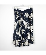 Tommy Bahama Skirt Womens Small Black 100% Silk Palm Pull On High Low Flowy - $27.60