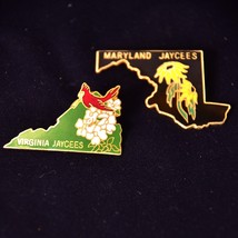 Vintage Maryland Virginia Jaycees State Pins Lot of 2 - €21,28 EUR