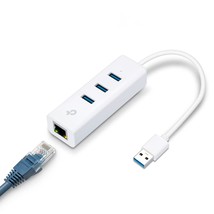 TP-Link USB 3.0 to Ethernet Adapter, Portable 3-port USB Hub with 1 Gigabit RJ45 - £27.17 GBP
