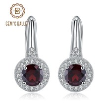 2.10Ct Natural Red Garnet Gemstone Earrings 925 Sterling Silver Halo Illusion St - £52.17 GBP