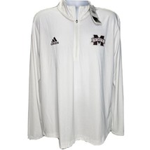 Michigan State Spartans Adidas 1/4-Zip Shirt Men L White Pullover Base Layer NEW - £23.67 GBP