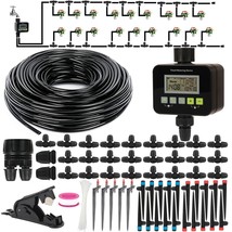 Drip Irrigation Kits With Timer, 131Ft/40M Automatic Drip Irrigation, Ra... - $44.98