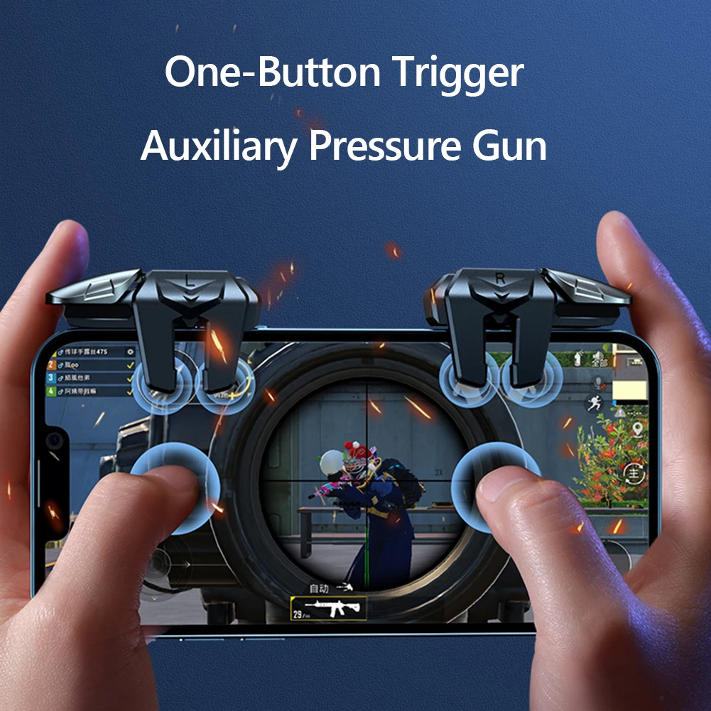 1 Pair 6 Finger Game Controller Gamepad Sensitive Gaming Aim Shooting Triggers - £10.18 GBP+