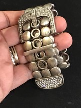Premier Designs jewelry Buckle Up Stretch Bracelet Silver Tone Crystal  7”-8” - $30.00