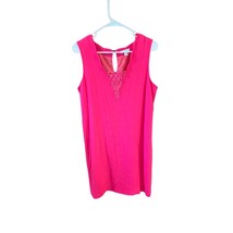 Garnet Hill Womens Size 10 Sleeveless Pink Dress Lined Below Knee Length Lace Co - £18.36 GBP