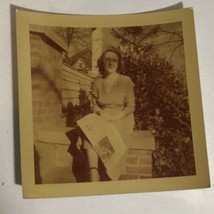 Woman Sitting On Porch Vintage 3”x3 Photo 1951 Eastman Kodak Box4 - £2.95 GBP