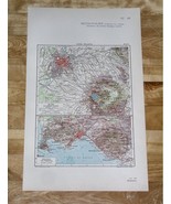 1924 ORIGINAL VINTAGE MAP OF VICINITY OF ROME NAPLES NAPOLI VESUVIUS / I... - £22.54 GBP