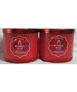 Bath &amp; Body Works 3-wick Scented Candle Lot Set of 2 BUBBLY ROSE VALENTI... - £50.16 GBP