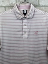 Foot joy polo golf shirt Men’s size large pink striped with logo - £14.03 GBP