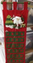 2009 Felt Cloth Santa Calendar  Christmas Tree Countdown Advent Candy Ca... - $23.33