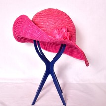 Women&#39;s Sun Hat With Bow Pink Two Tone Floppy One Size - £13.09 GBP