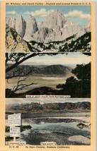 Mt Whitney and Death Valley Highest and Lowest Points in US California Postcard - £7.52 GBP