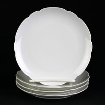 Haviland Limoges Schleiger 4 All White Coupe Bread Plates Set, Antique F... - $50.00