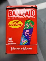 Vintage Band Aid Tin-Hot Colors-Orange Tin - £7.89 GBP