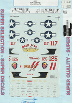 1/48 SuperScale Decals P-38L Lightning 431st 432nd FS 475th FG 48-607 - $14.85
