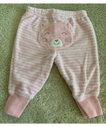 Carters Girls Pink White Striped Cat Terry Cloth Pants 3 Months - €3,36 EUR