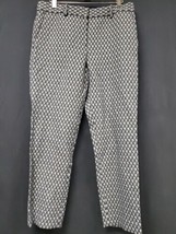 Theory Blue Gray Geometric Design Jacquard Cropped Trouser Pants Women&#39;s... - €60,37 EUR