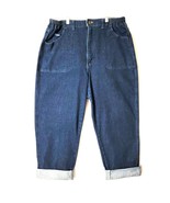 Womens Lee Jean Capris Blue Denim Size 16 M Cuffed - $17.46