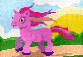 Pepita Needlepoint Canvas: Pink Pony, 7&quot; x 5&quot; - $50.00+