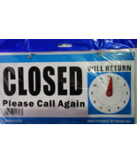 Open and Closed Sign, Plastic, with Hanging Chain, Dual Sides with “Will... - $9.89