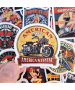 50 PCS Retro Motorcycle Sticker Pack, Motorcycle Helmet stickers Retro S... - $11.85