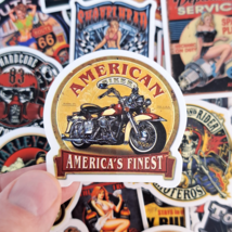 50 PCS Retro Motorcycle Sticker Pack, Motorcycle Helmet stickers Retro Style Car - £8.10 GBP