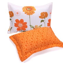 Sunflower Pillow Shams Set Of 2 Cotton Quilted Pillowcase Matching Bedding Decor - £35.16 GBP