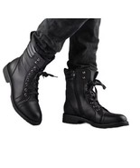 Military Style Side Zippered Handcrafted Cap Toe Cowhide Leather Men&#39;s D... - $189.99