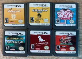 Nintendo DS 6 Game Lot: Nintendogs, Fun Facts, Big Brain Academy, My Spanish - £15.52 GBP
