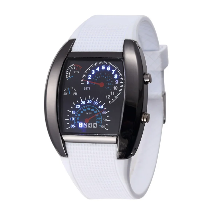 2024 Fashion Casual Digital Led  Cool Car Meter Dial Unisex Black Flash Dot Matr - £53.01 GBP