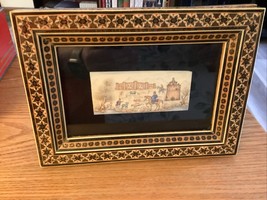 Painted Porcelain Framed Plaque Middle Eastern Scene - $734.82 MXN